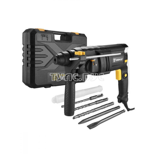 Перфоратор DEKO DKH850W в кейсе с набором из 5 буров SDS+ 063-4111