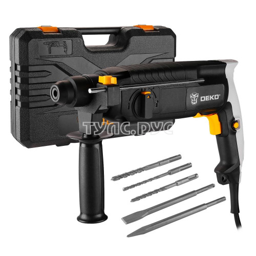 Перфоратор сетевой DEKO DKH950W в кейсе с набором из 5 буров SDS+ 063-4122