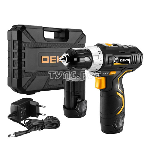 Аккумуляторная дрель-шуруповерт DEKO GCD12DU3 SET 4 в кейсе + оснастка 13 шт 063-4140