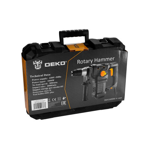 Перфоратор сетевой DEKO DKH1600W, 6Дж в кейсе  063-4161