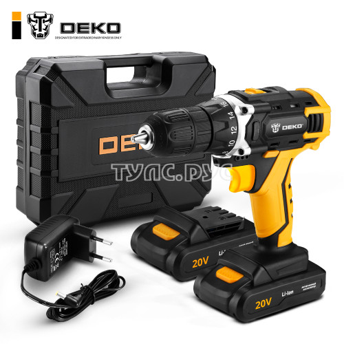 Аккумуляторная дрель-шуруповерт DEKO Banger 12V Li-Ion + набор инструмента  93 предмета 063-4167
