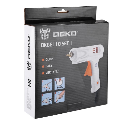 Термопистолет клеевой DEKO DKGG110 110Вт SET 1 с функцией THERMAL CONTROL + набор клеевых стержней 063-4972